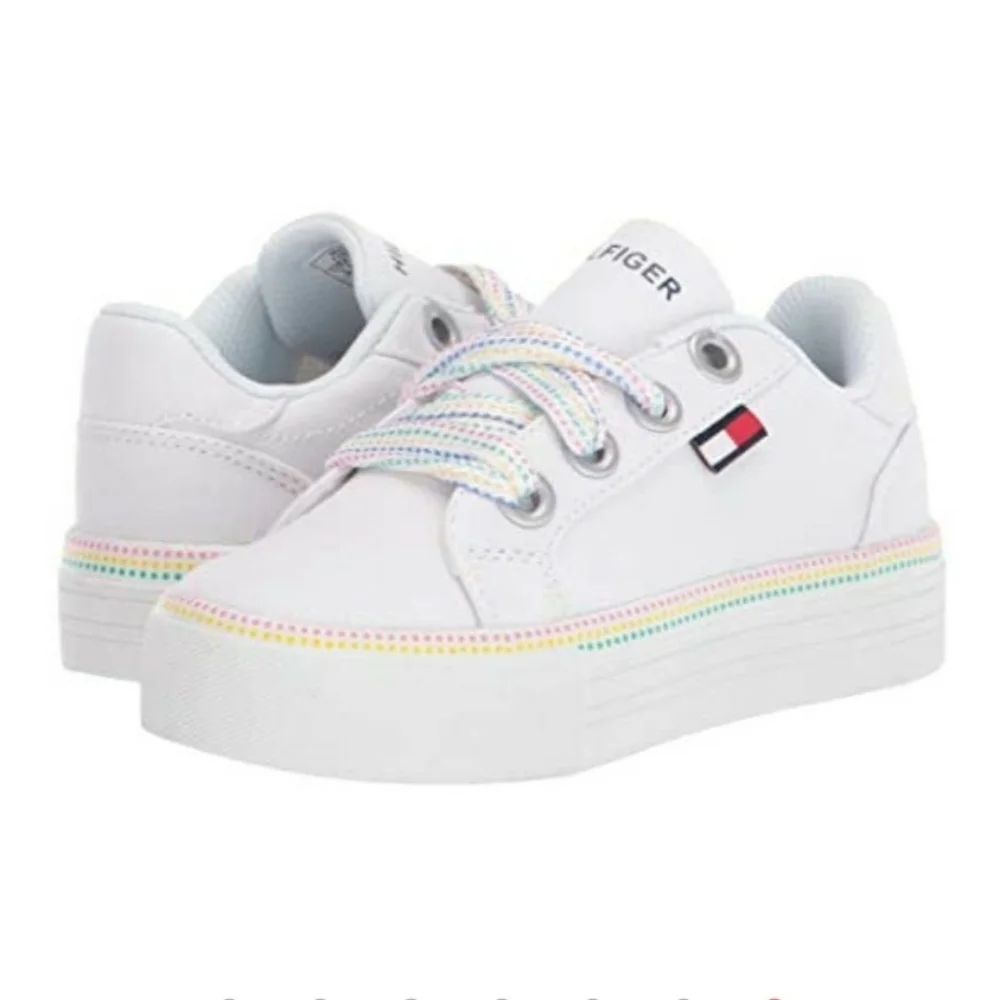 Tommy Hilfiger Kids Pina Platform Size 2 Color White New
